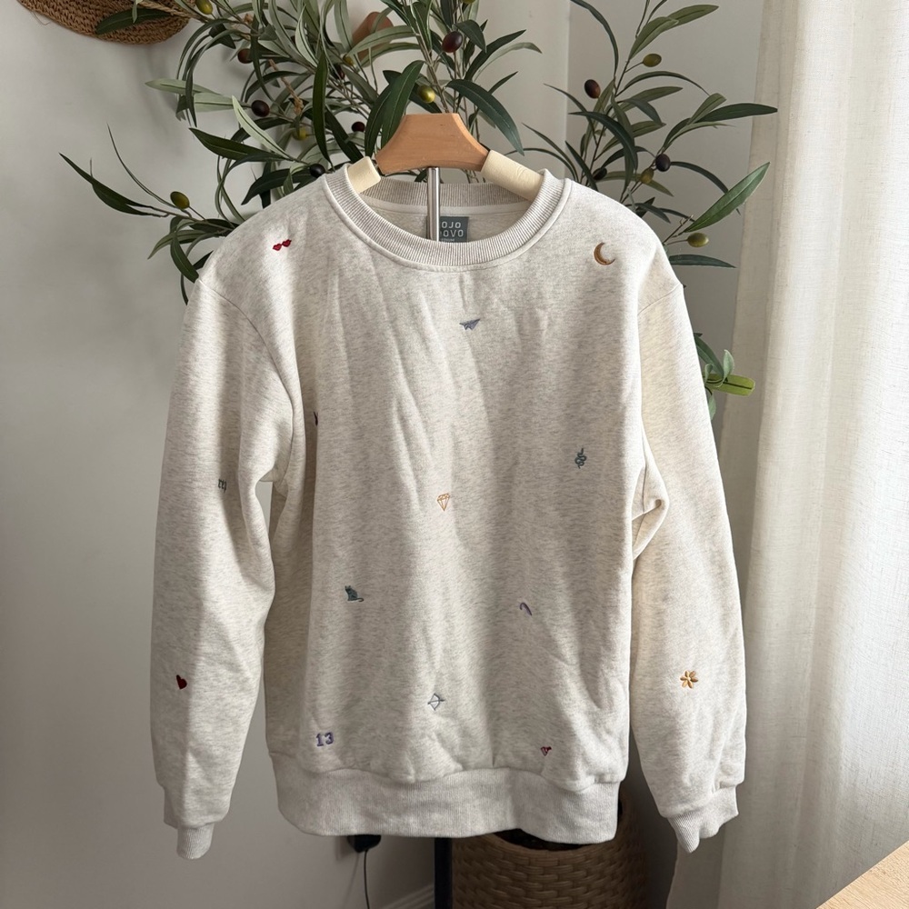 Mojo Provo Plush Embroidered Crewneck Sweatshirt Heather Gray Size M - Picture 2 of 10
